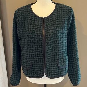 NWT MODCLOTH Chanel-Style Houndstooth Tweed Blazer Jacket in Medium